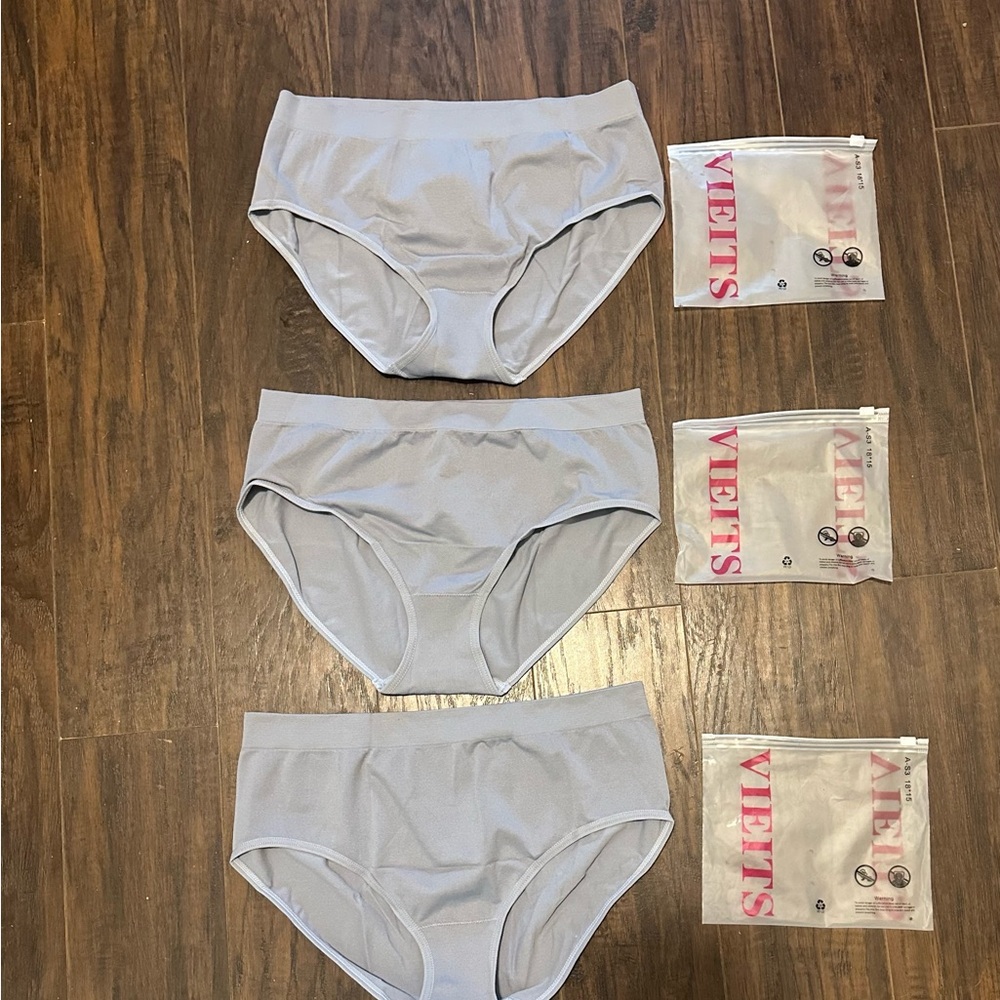 NEW Vieits Ladies Underwear Set Of 3 Size Large Gray